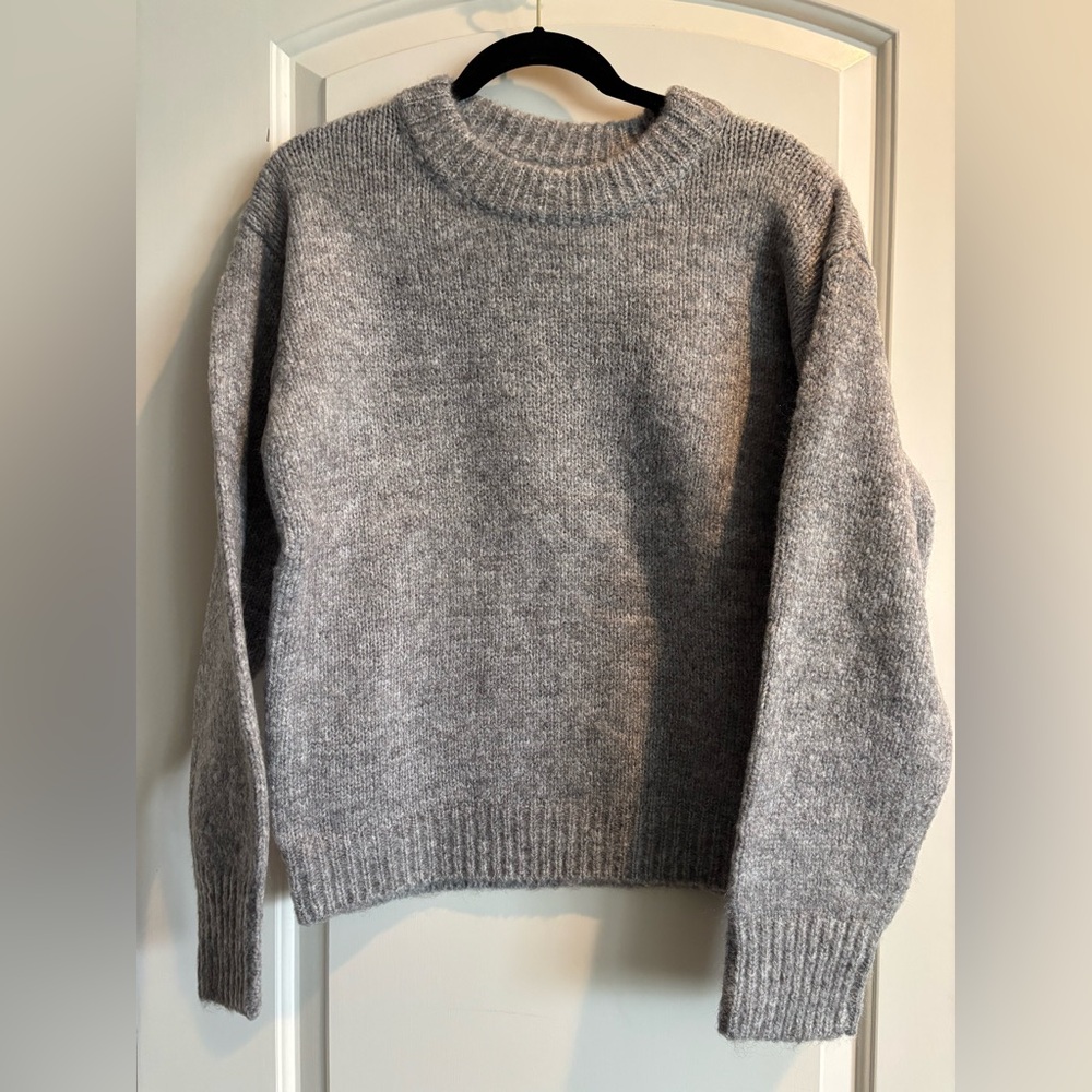 Zenana Grey Crew Neck Sweater